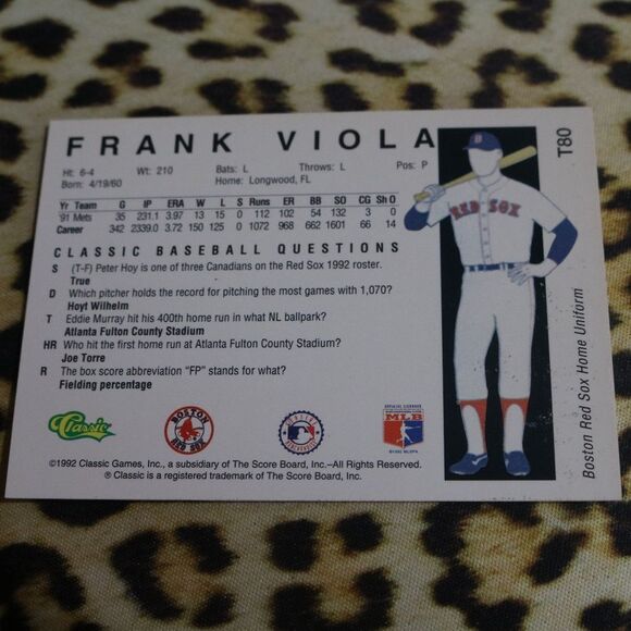 Frank Viola T80 Baseball Card - Picture 2 of 2